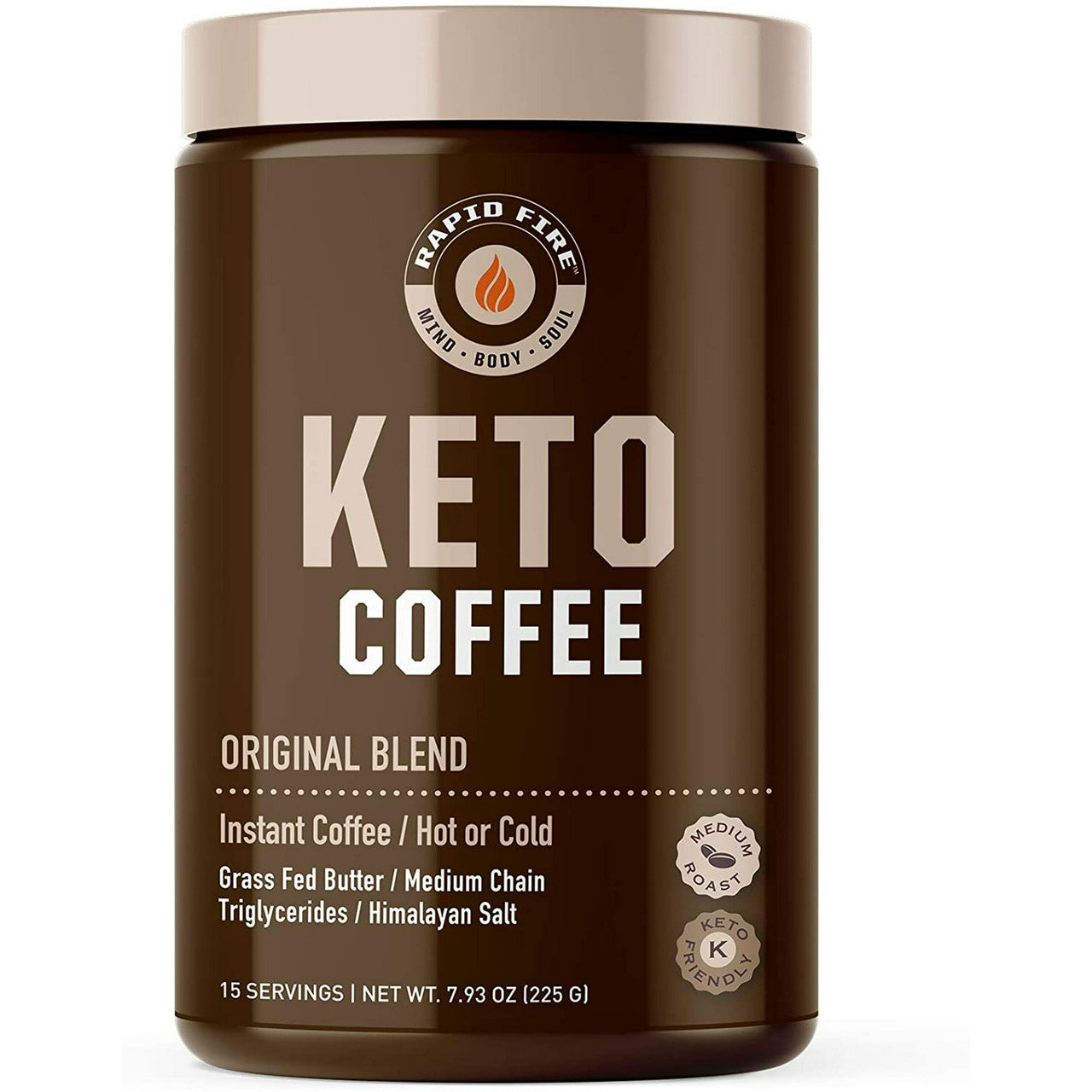 Rapid Fire Ketogenic Coffee Instant Coffee Mix, Original Blend, 7.9 Oz